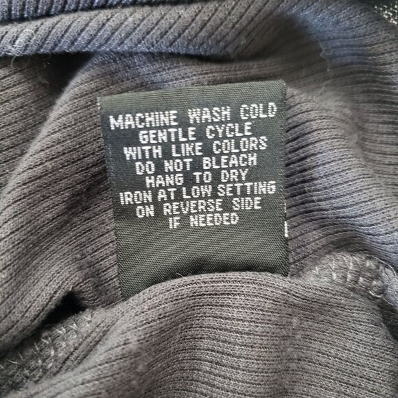 Harper & Ivy Juniors Size L Black A Little Bit Dramatic Ribbed Short Sleeve Top - Picture 6 of 6